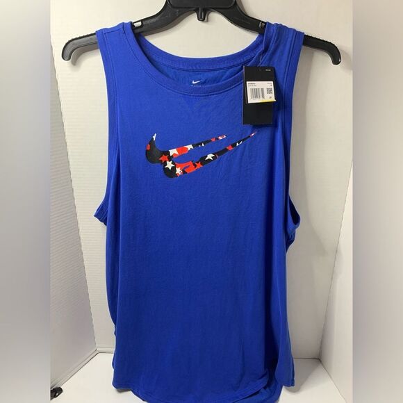 Nike Women's Plus Size Stars Tank Top blue Size 1X NWT - Picture 1 of 4